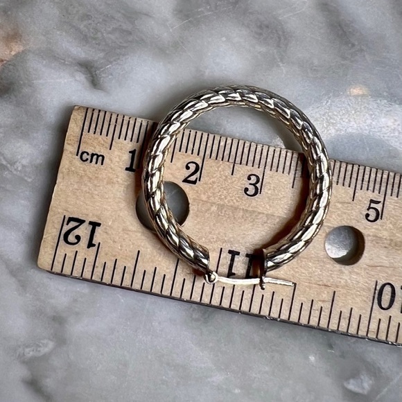 Vintage Designer Hoop Earrings Solid 925 Sterling Silver Large Hoops Etched - Picture 7 of 12